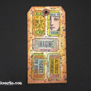 Art Tickets / Invoke Arts Collage Rubber Stamps / Unmounted Stamp Set image 3