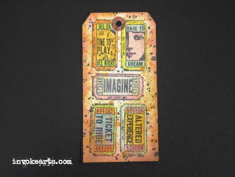 Art Tickets / Invoke Arts Collage Rubber Stamps / Unmounted Stamp Set image 3