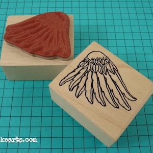 Cherub Wing Right Stamp / Invoke Arts Collage Rubber Stamps