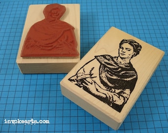 Frida Self-Portrait 2 Stamp / Invoke Arts Collage Rubber Stamps