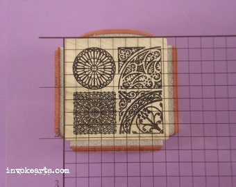 Mosaic Cube Stamp / Invoke Arts Collage Rubber Stamps