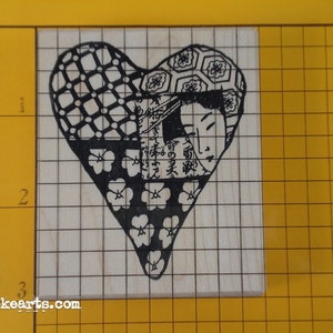 Geisha Heart Stamp / Invoke Arts Collage Rubber Stamps image 2