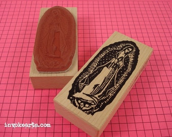 Sm Virgin of Guadalupe Stamp / Invoke Arts Collage Rubber Stamps