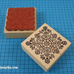 Paisley Square Stamp / Invoke Arts Collage Rubber Stamps