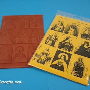 Saint Portraits / Invoke Arts Collage Rubber Stamps / Unmounted Stamp Set