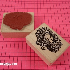 Bird's Nest Stamp / Invoke Arts Collage Rubber Stamps image 1