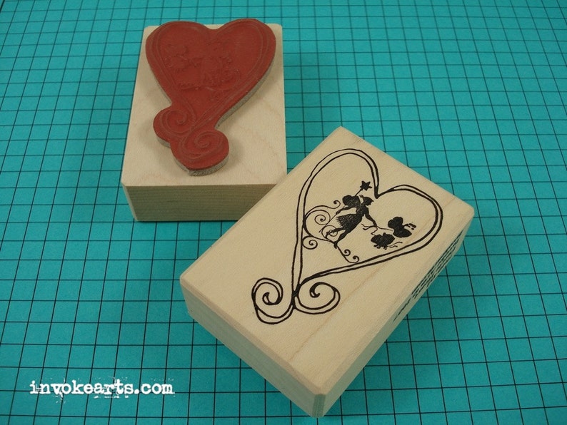 Faerie Heart Stamp Invoke Arts Collage Rubber Stamps
