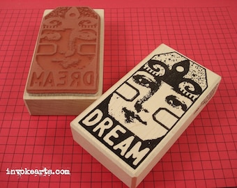 Dream Tag Stamp / Invoke Arts Collage Rubber Stamps
