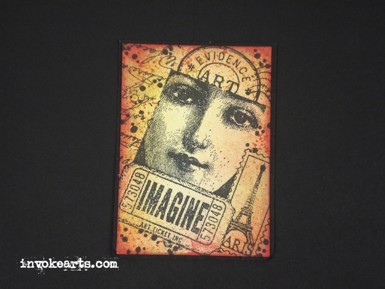 Art Tickets / Invoke Arts Collage Rubber Stamps / Unmounted Stamp Set image 4