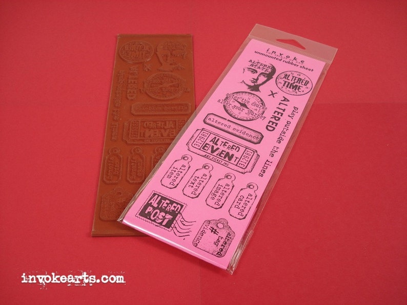 Altered Stuff / Invoke Arts Collage Rubber Stamps / Unmounted Stamp Set image 1