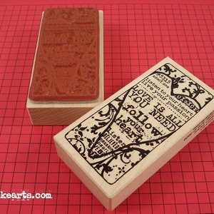 Heart Ticket Stamp / Invoke Arts Collage Rubber Stamps image 1