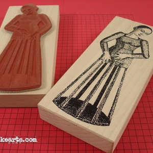 Santos Doll Stamp / Invoke Arts Collage Rubber Stamps