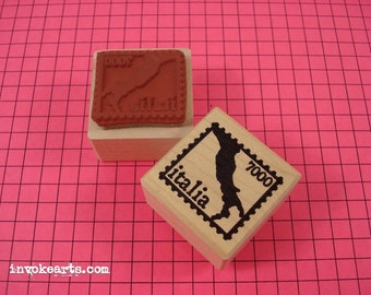 Italy Post  Stamp / Postoid / Invoke Arts Collage Rubber Stamps