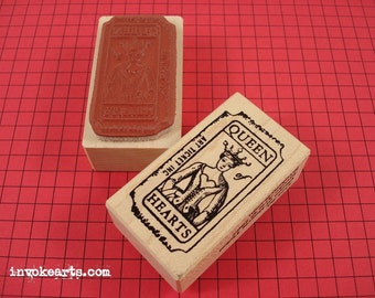 Queen of Hearts Ticket Stamp / Invoke Arts Collage Rubber Stamps
