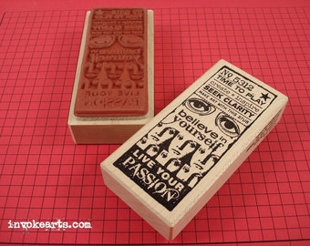 Passion Ticket Stamp / Invoke Arts Collage Rubber Stamps