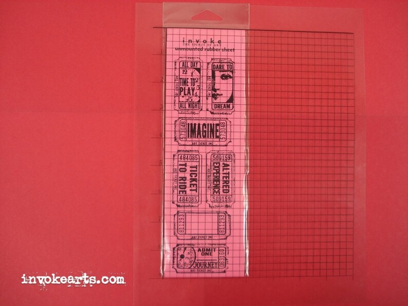 Art Tickets / Invoke Arts Collage Rubber Stamps / Unmounted Stamp Set image 2