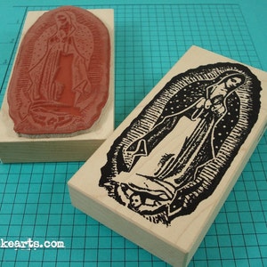 Lg Virgin of Guadalupe Stamp / Invoke Arts Collage Rubber Stamps