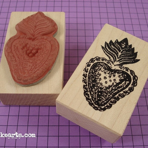 Heart Milagro 3 Stamp / Invoke Arts Collage Rubber Stamps