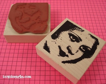 Milena Face Stamp / Invoke Arts Collage Rubber Stamps