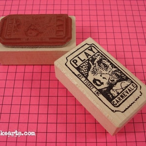 Carnevale Ticket Stamp / Invoke Arts Collage Rubber Stamps image 1