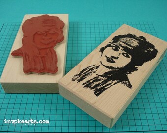 Isabelle Face Stamp / Invoke Arts Collage Rubber Stamps