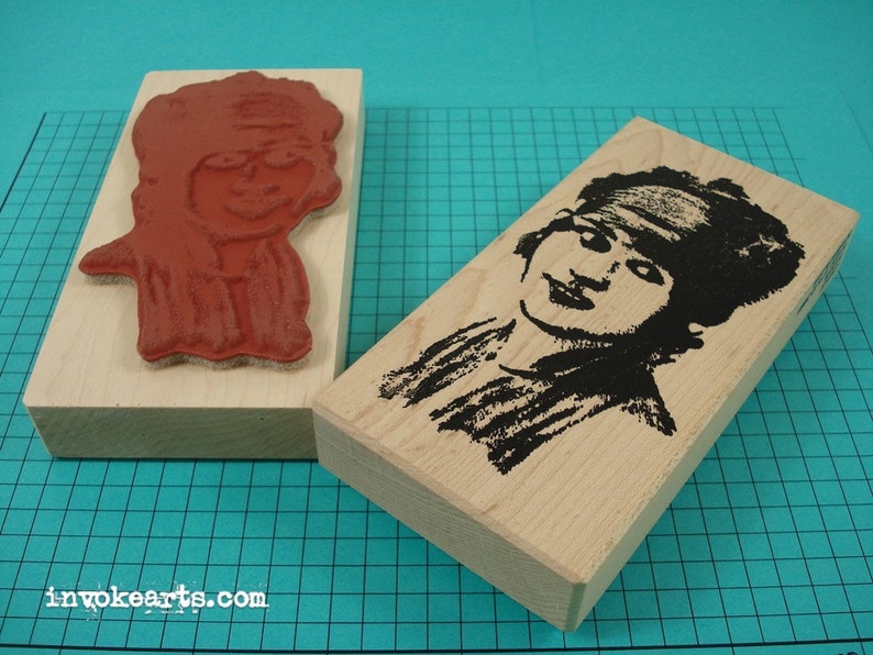 Isabelle Face Stamp Invoke Arts Collage Rubber Stamps