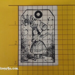 Bee Girl Tag Stamp / Invoke Arts Collage Rubber Stamps image 2