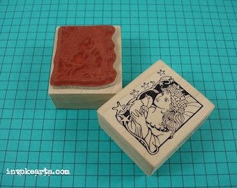 Peace Fairy Stamp / Invoke Arts Collage Rubber Stamps