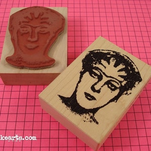 Lula Face Stamp / Invoke Arts Collage Rubber Stamps image 1