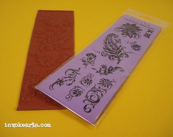 Paisley Flourishes / Invoke Arts Collage Rubber Stamps / Unmounted Stamp Set