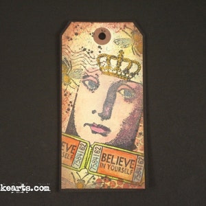 Believe Ticket Stamp / Invoke Arts Collage Rubber Stamps image 3