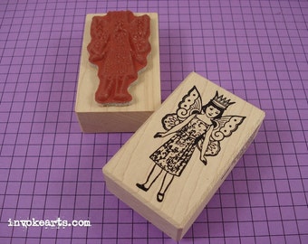 Fairy Girl 1 Stamp / Invoke Arts Collage Rubber Stamps