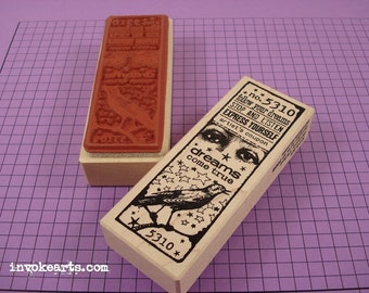 Dreams Ticket Stamp / Invoke Arts Collage Rubber Stamps