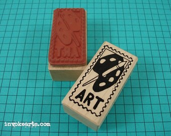 Palette Post Stamp / Postoid / Invoke Arts Collage Rubber Stamps