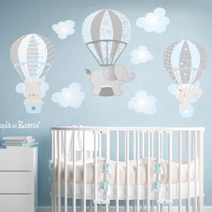 Fabric wall decals, kids wall stickers, baby nursery room decor, baby wall decor, wall stickers &quot;Air Balloons 2&quot;