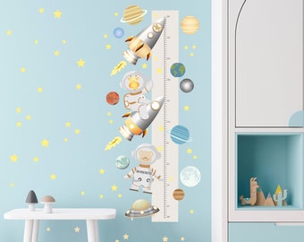 Baby Fabric growth chart, wall decals, baby nursery room decor, height growth chart  "The Space"