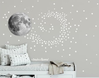 Fabric Wall decals, kids wall stickers, baby nursery room decor "Stardust wall decal"