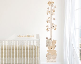 Fabric growth chart, wall decals kids, wall stickers, baby nursery room decor, baby meter height chart "Stuffed Animals"