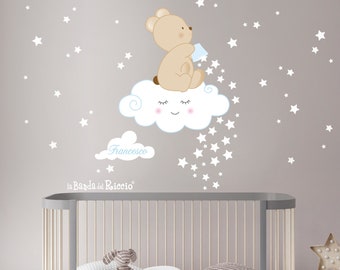 Fabric Wall stickers, kids wall stickers, baby nursery room decor, wall decal "Falling Stars"