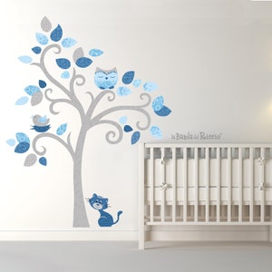 Fabric Wall decal tree, baby wall decal, nursery wall stickers, tree wall decal Cat&#39;s Tree