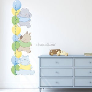 Baby Fabric growth chart, wall decals, baby nursery room decor, height growth chart  &quot;Balloons&quot;