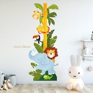Baby Fabric growth chart, wall decals, kids wall stickers, baby nursery room decor, height meter &quot;Safari&quot;