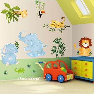 Fabric Wall decals, kids fabric wall stickers, baby nursery room decor, wall sticker &quot;The Safari&quot;