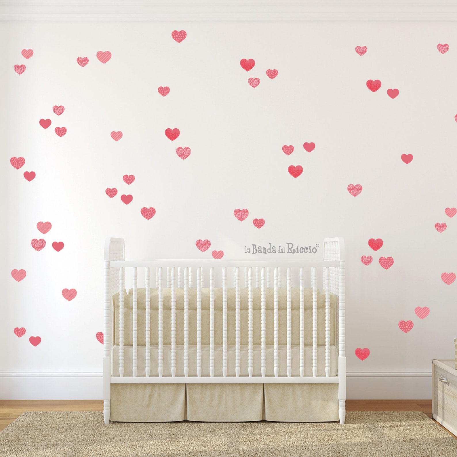 Hearts Wall Decals, Girls Wall Stickers, Baby Nursery Room Decor ...