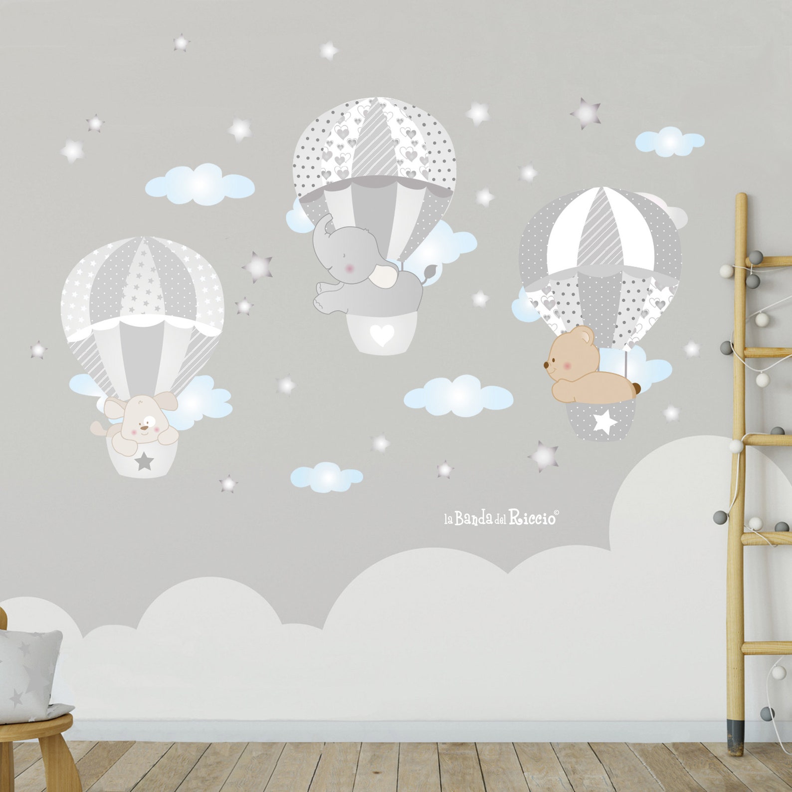 Adesivo Mongolfiera Per Cameretta Dei Bambini / Adesivi - Foto 10