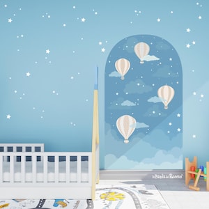 Nursery Arch Decal with air balloons, Arch Wall Decal, Arch Wall Sticker, Kids Arch Wall Sticker, Arch Sticker, Arch Decal, Removable,