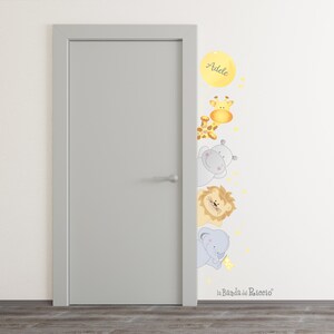 Adhesive fabric PVC free, kids wall stickers, baby nursery door decor, wall decal &quot;Woods Friends&quot;