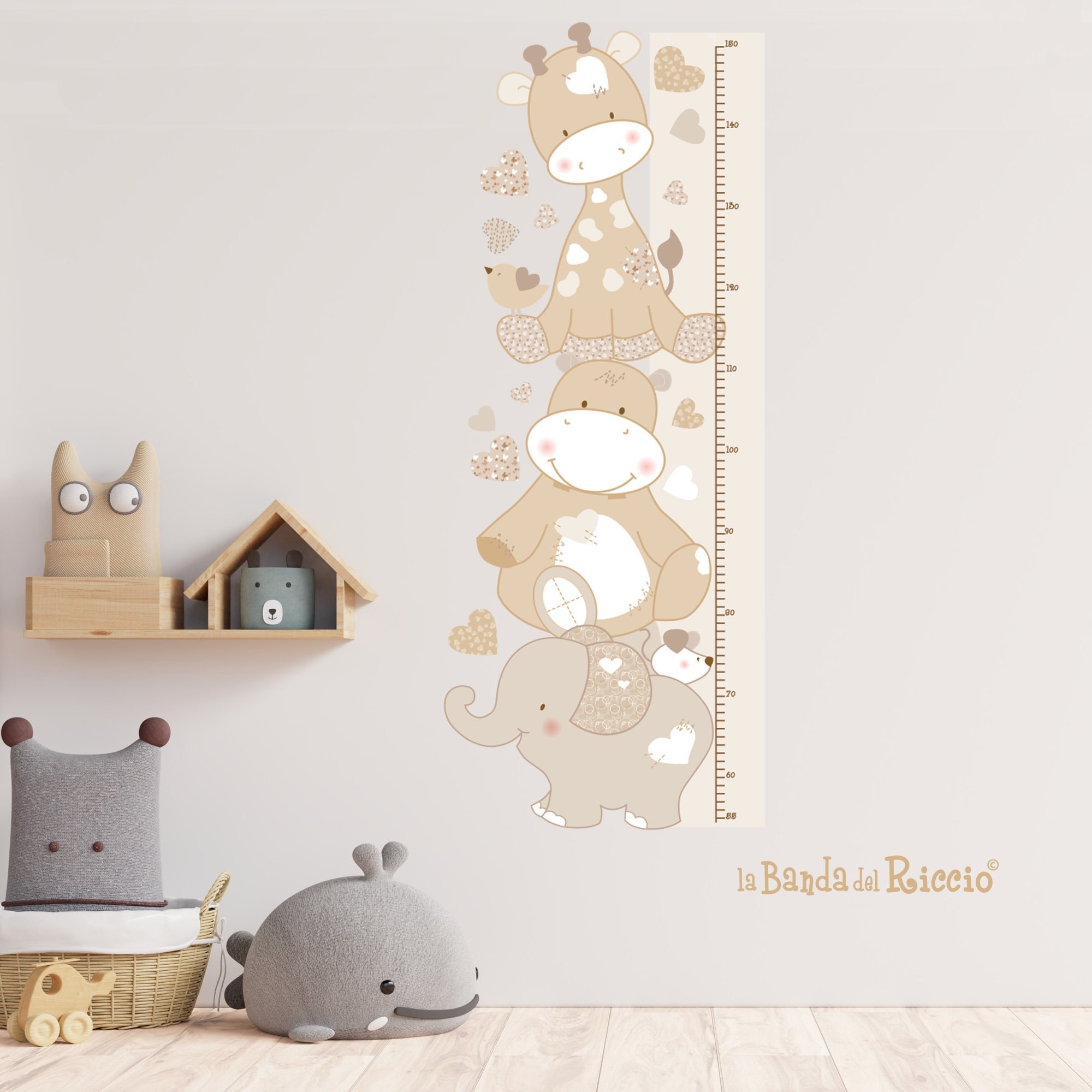 Kids Fabric Growth Chart, Fabric Wall Decals Growth Chart, Baby Nursery