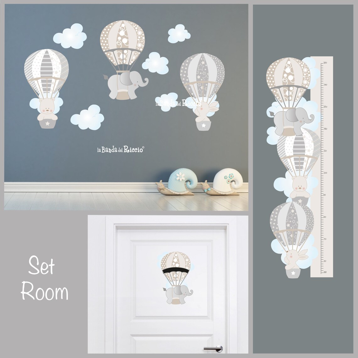 Set Room Baby Wall Decals Kitgrowth Chart and Door Decal Air Etsy