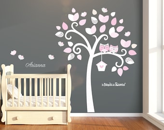 Tree baby fabric wall decal, nursery tree wall decal, kids wall stickers, baby Tree of Puppies